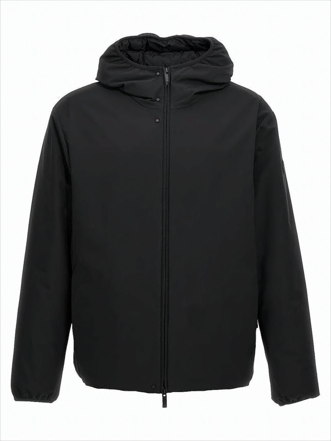 Matte Finish Cropped Padded Jacket with Hood