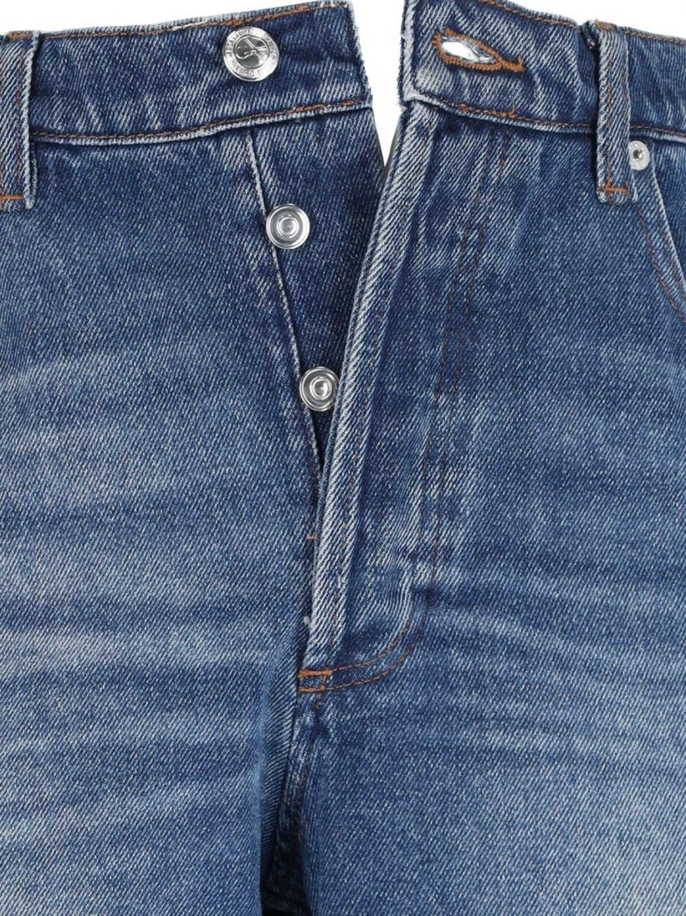 Straight-Leg Denim Jeans With Vintage Wash