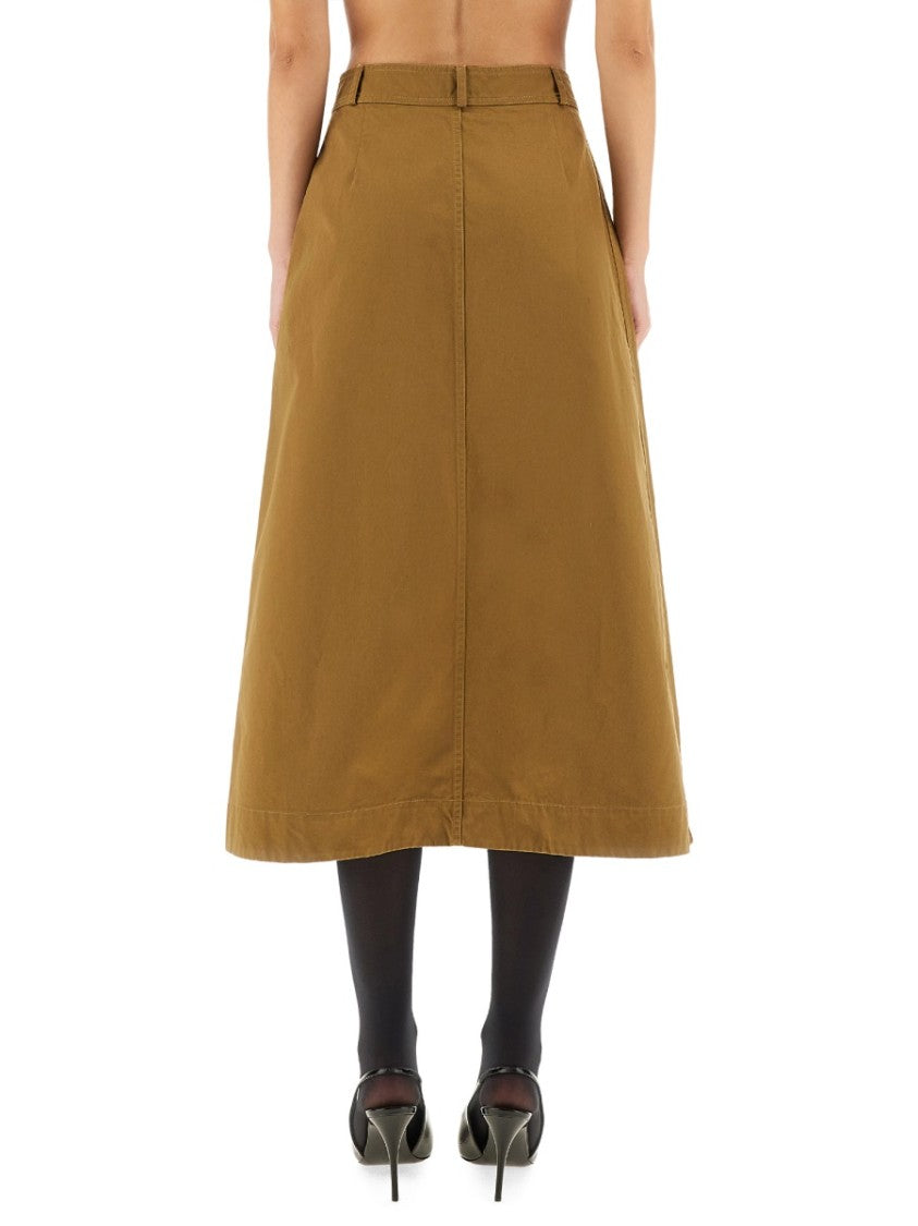 Structured A-Line Midi Skirt