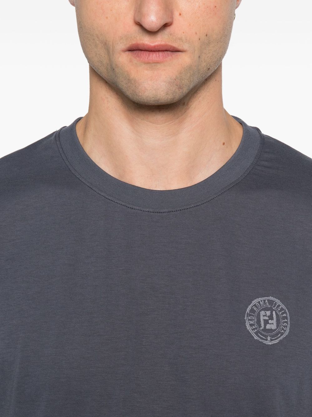 Cotton T-Shirt With Subtle Logo Emblem