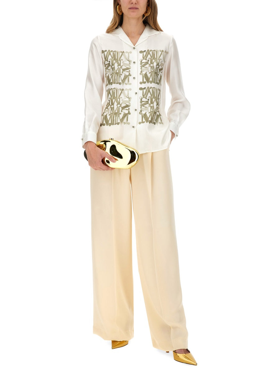 Silk Pants with Regular Fit and Refined Drape