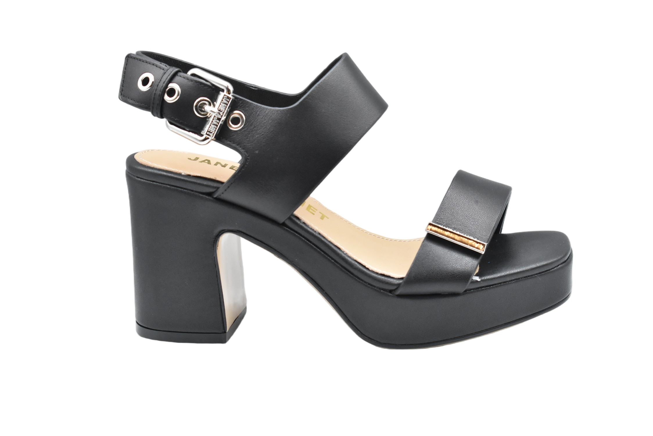 Platform Sandals With Chunky Heel And Metallic Accents