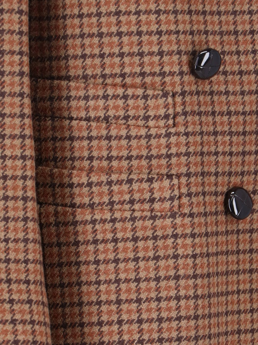 Tailored Double-Breasted Blazer – Brown