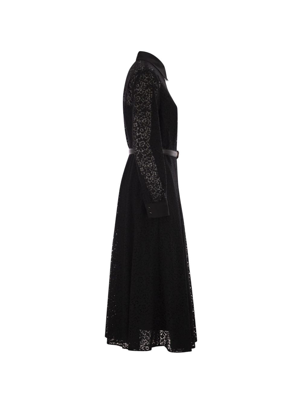 Calf-Length Pleated Dress