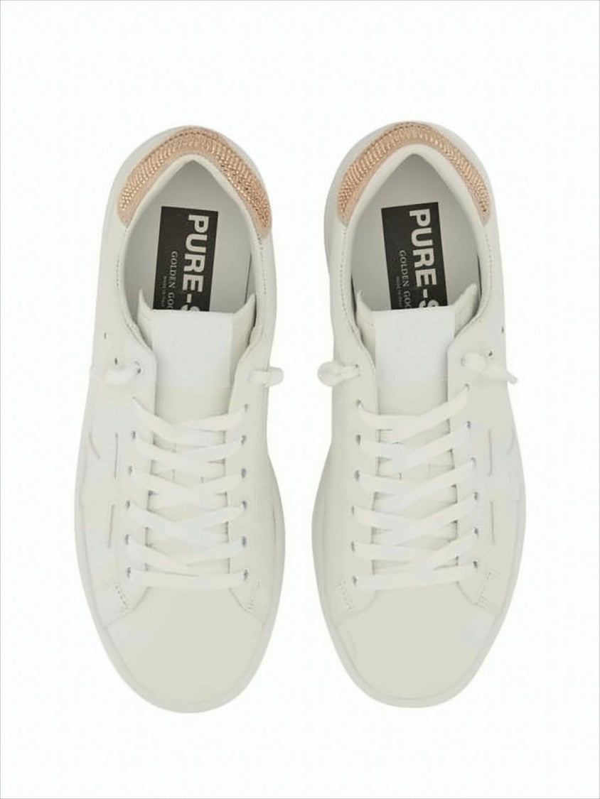 Smooth Leather Low-Top Sneakers With Tonal Star Accents