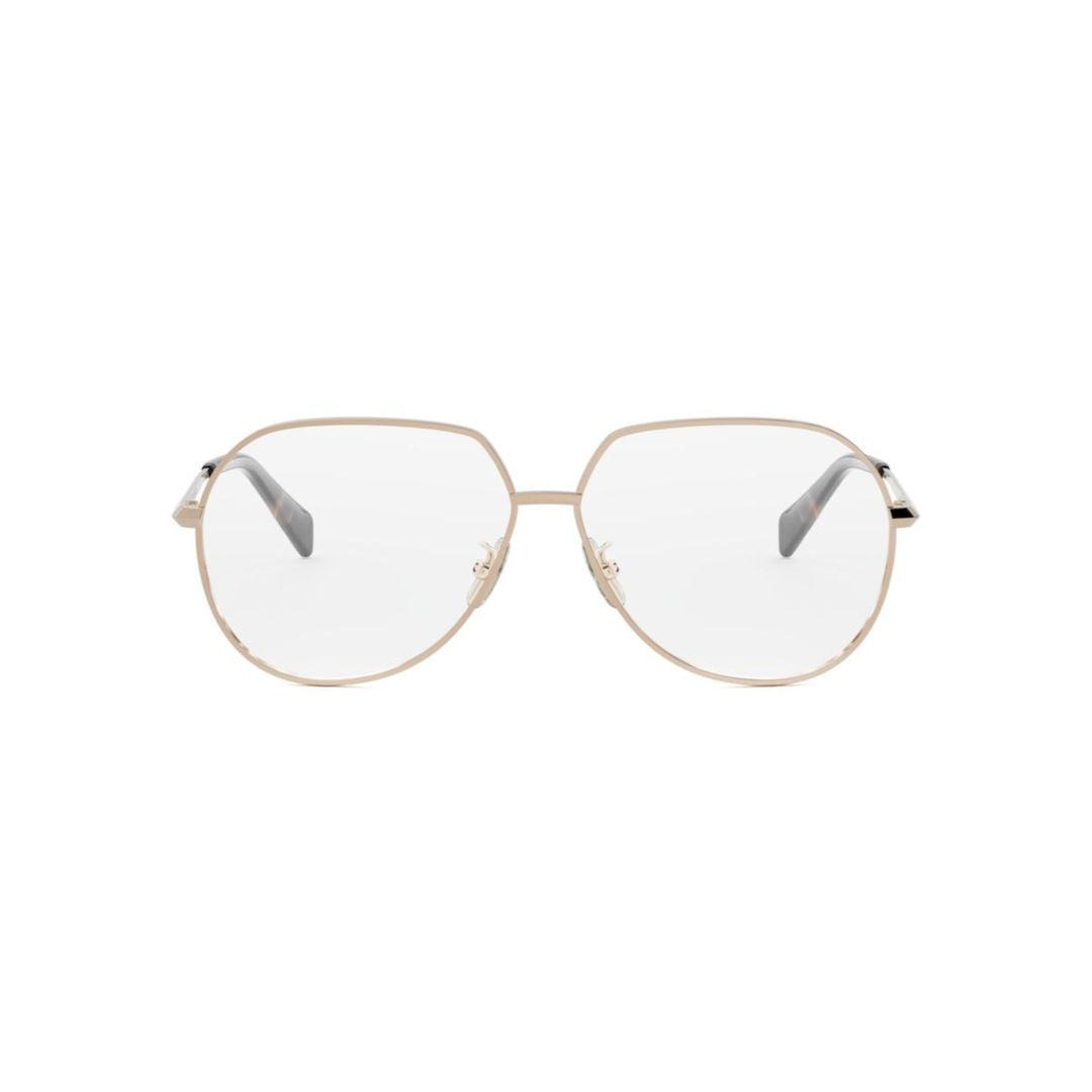Cl50164u Geometric Gold Finish Eyeglasses