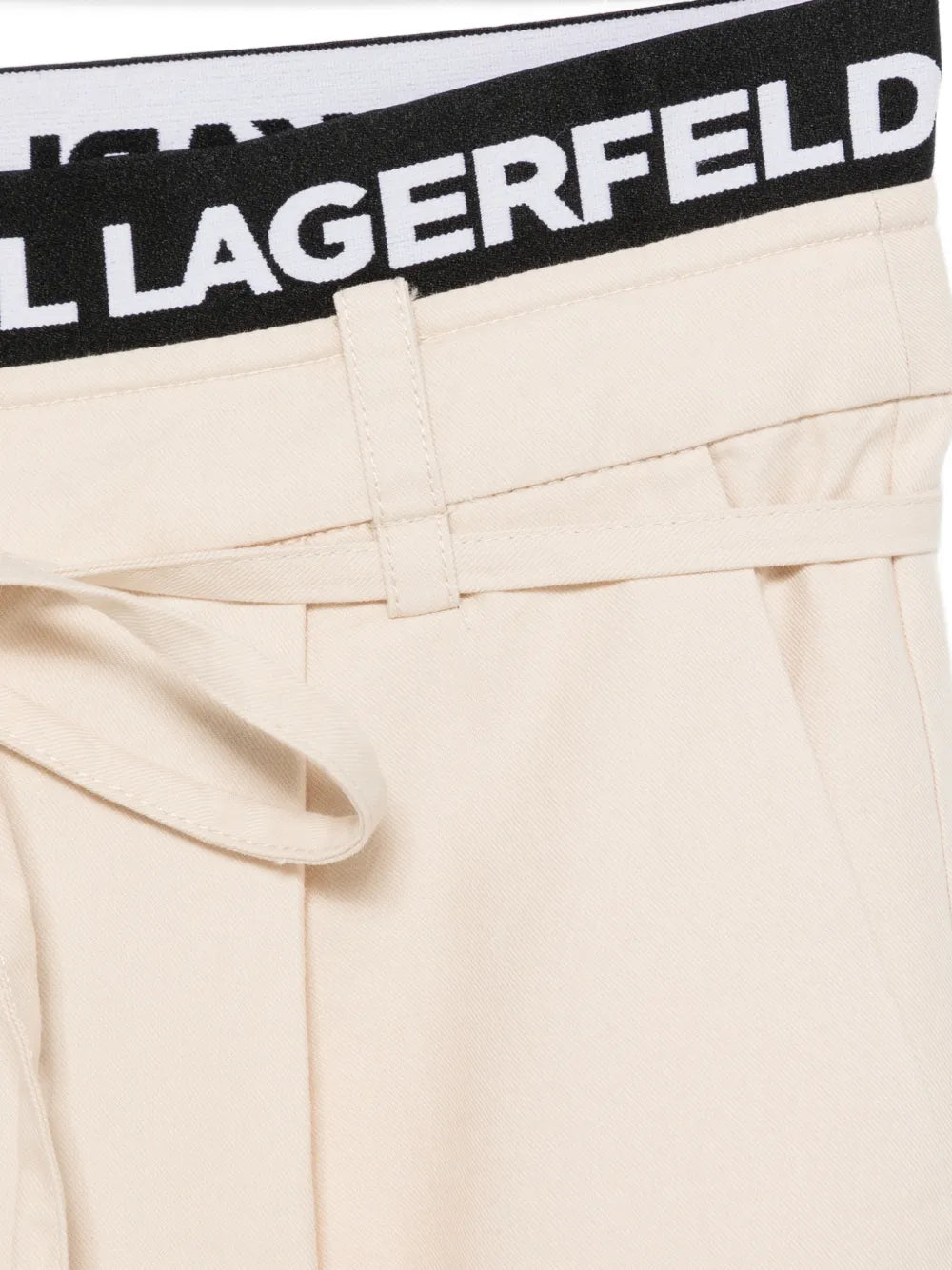 Wide-Leg Cropped Pants with Branded Waistband and Drawstring