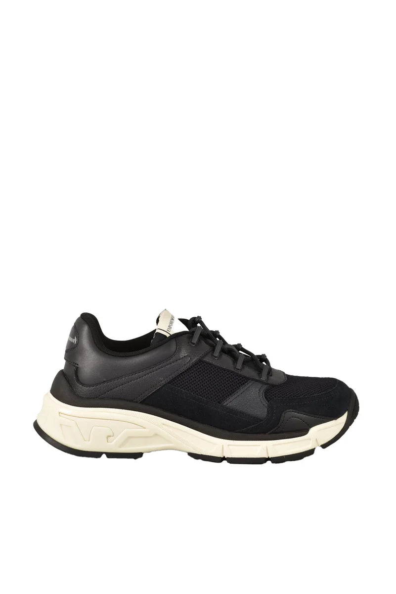 Multicolor Leather and Mesh Sneakers