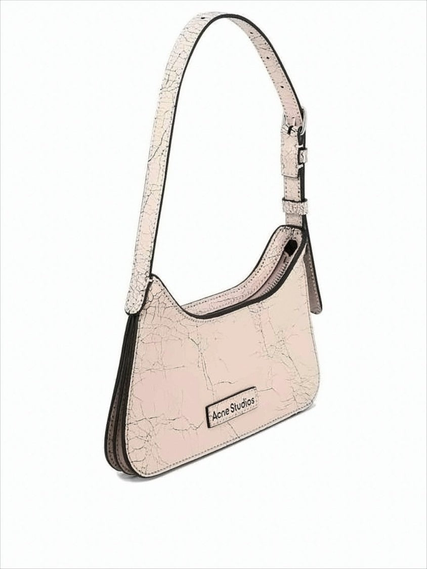 Textured Leather Shoulder Bag With Adjustable Strap