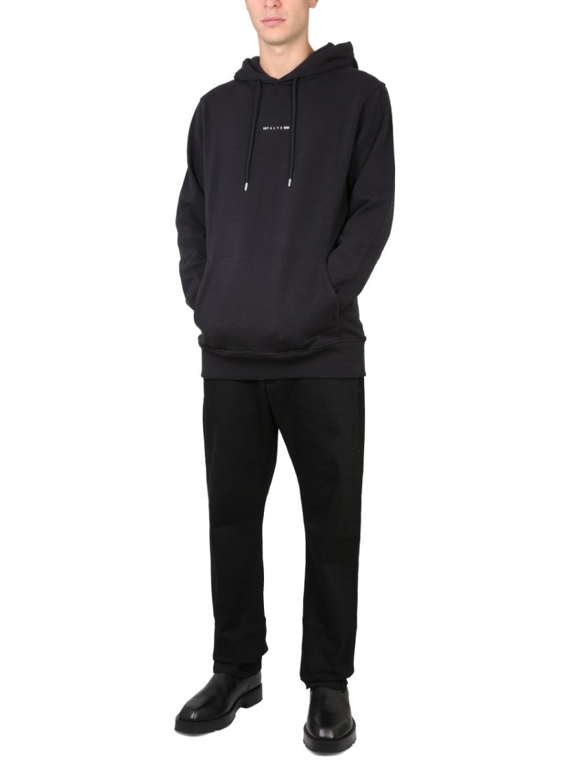 Black Hoodie With Drawstring Hood