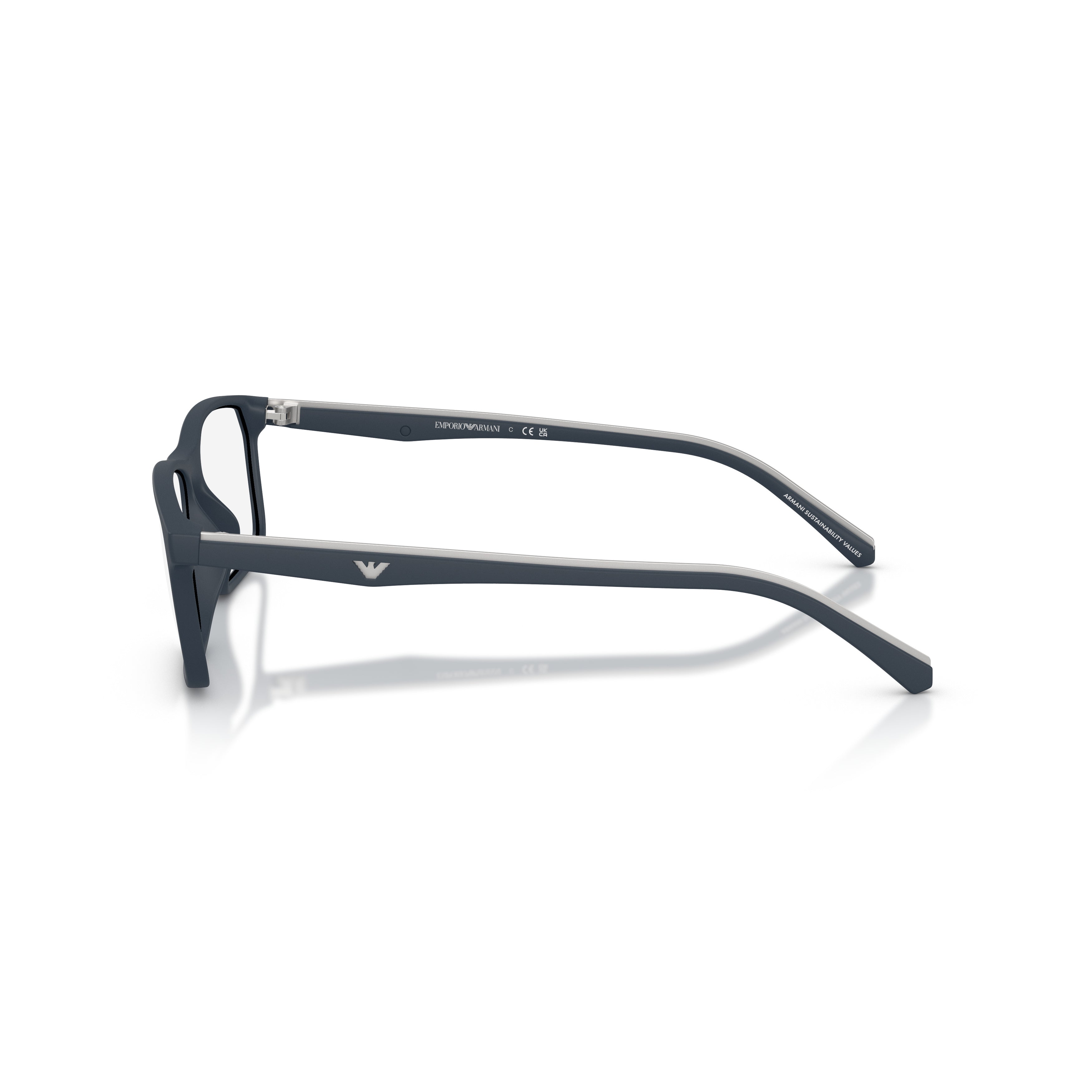0ea3266u Rectangular Matte Black Eyeglass Frames with Subtle Branding