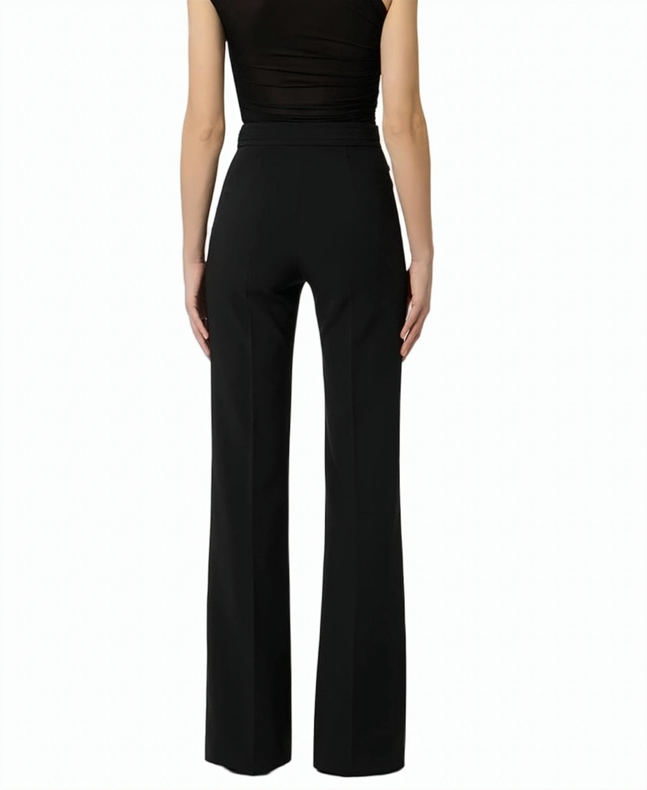 Double Stretch Crepe Embroidered Logo Trousers