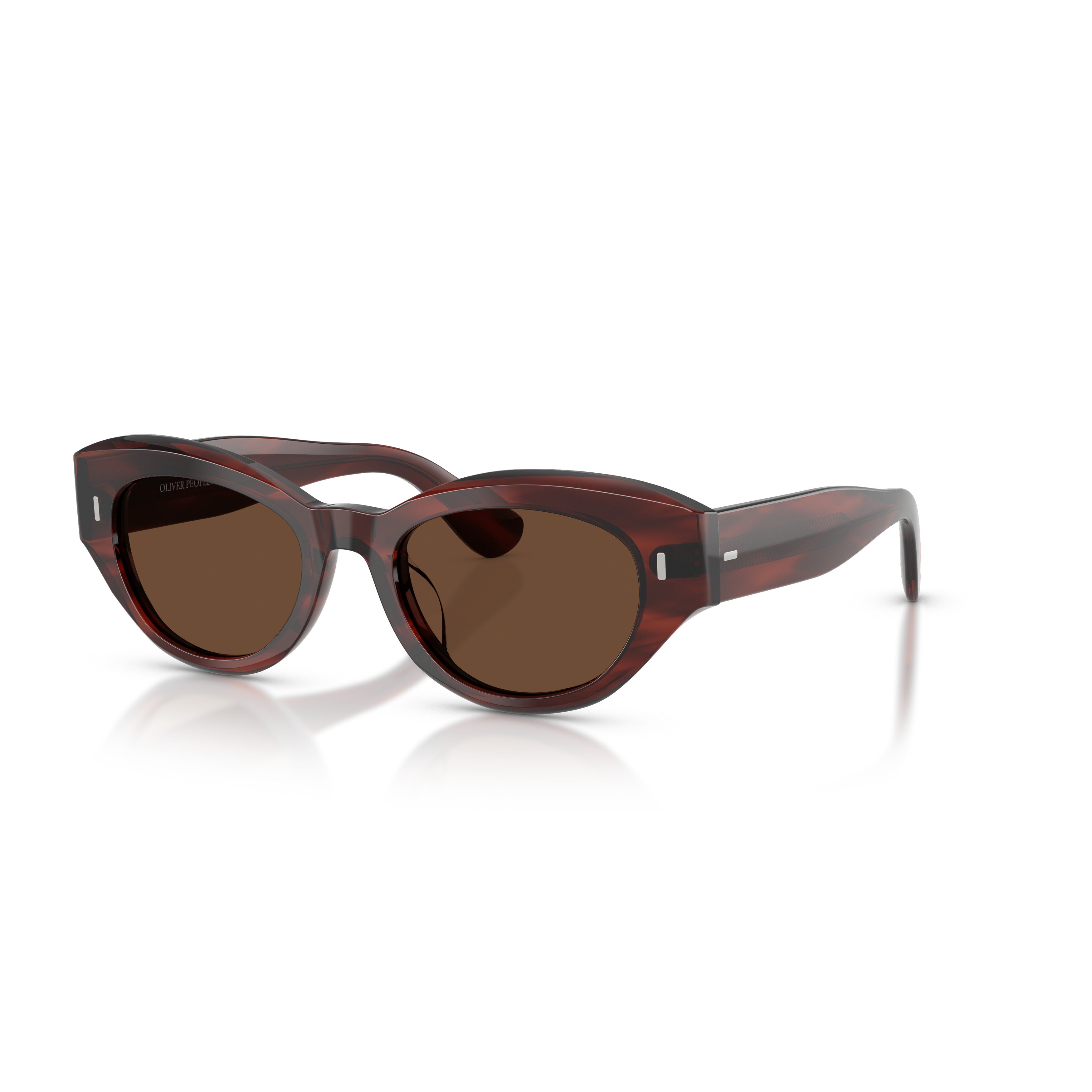 0ov5615su Cat-Eye Tortoiseshell Sunglasses with Metallic Accents