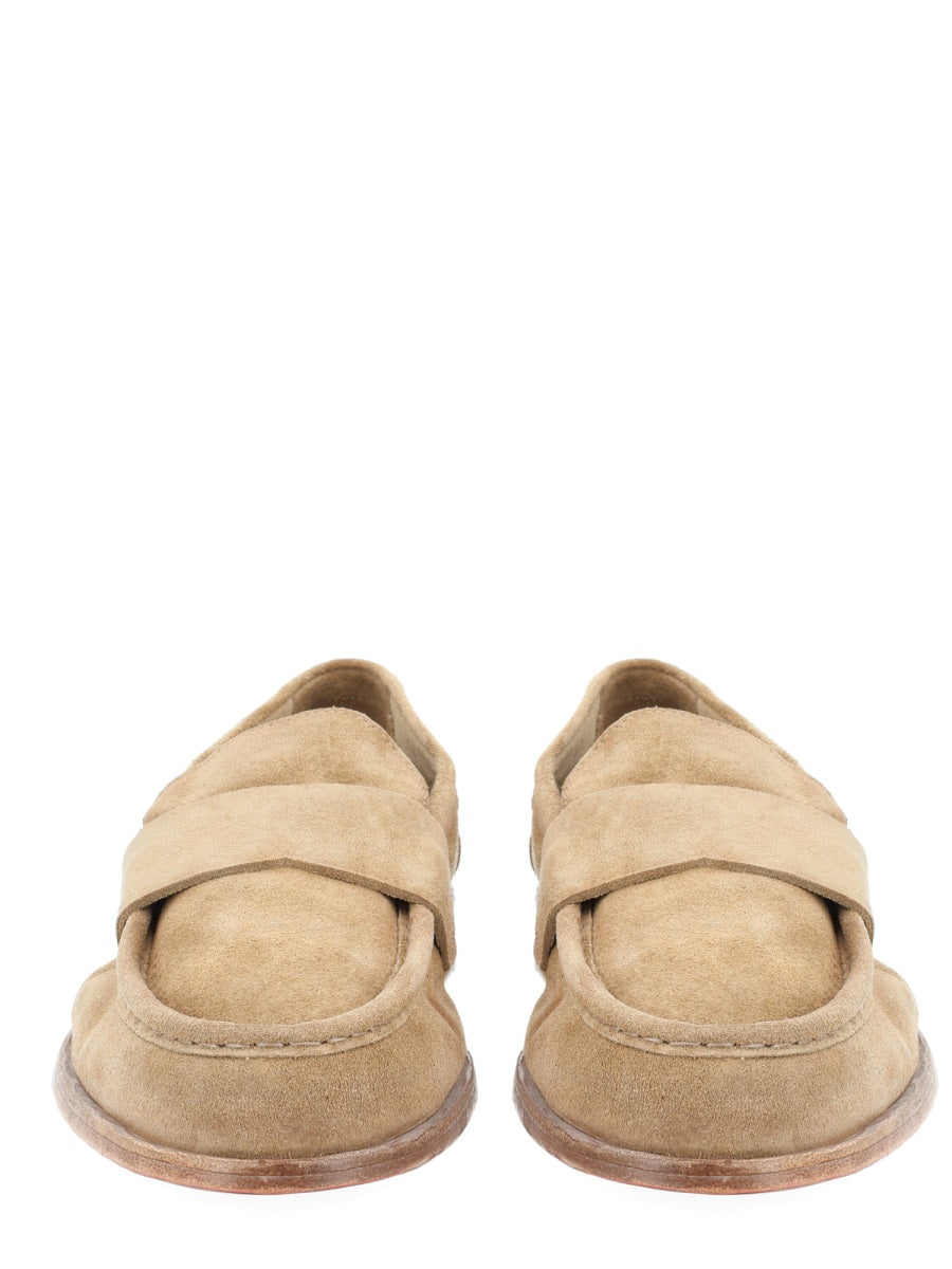 Brown Suede Loafers With Red Soles
