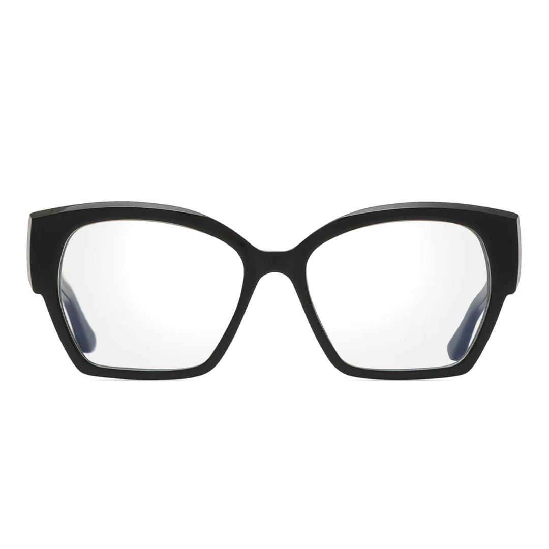 Ideala Oversized Square Frame Eyeglasses with Gold-tone Rivet Details