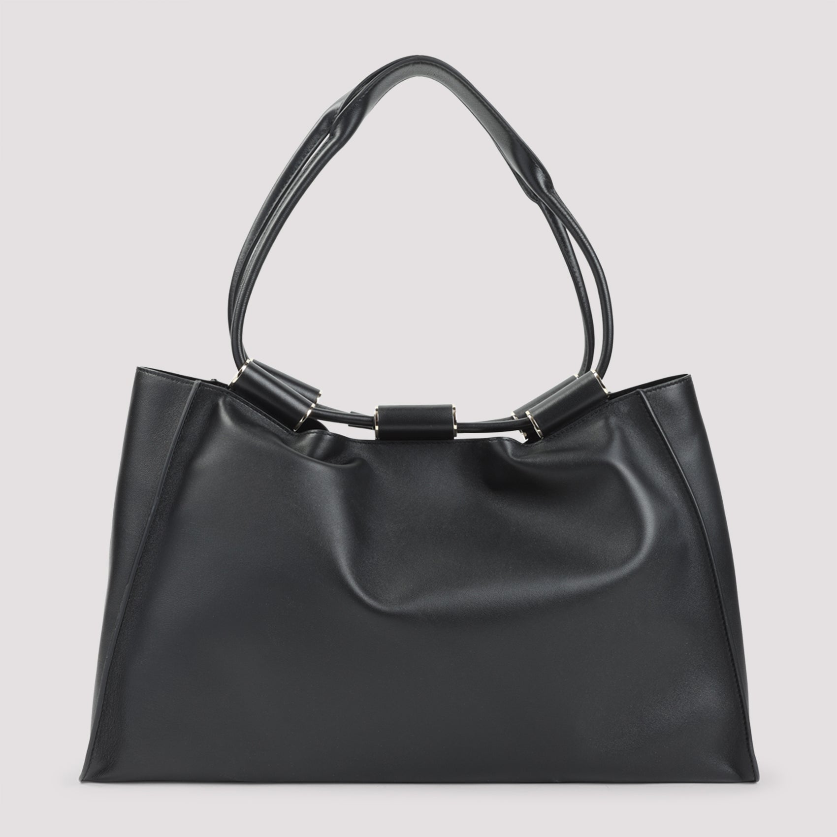 Smooth Lamb Leather Shoulder Bag With Subtle Logo Detail