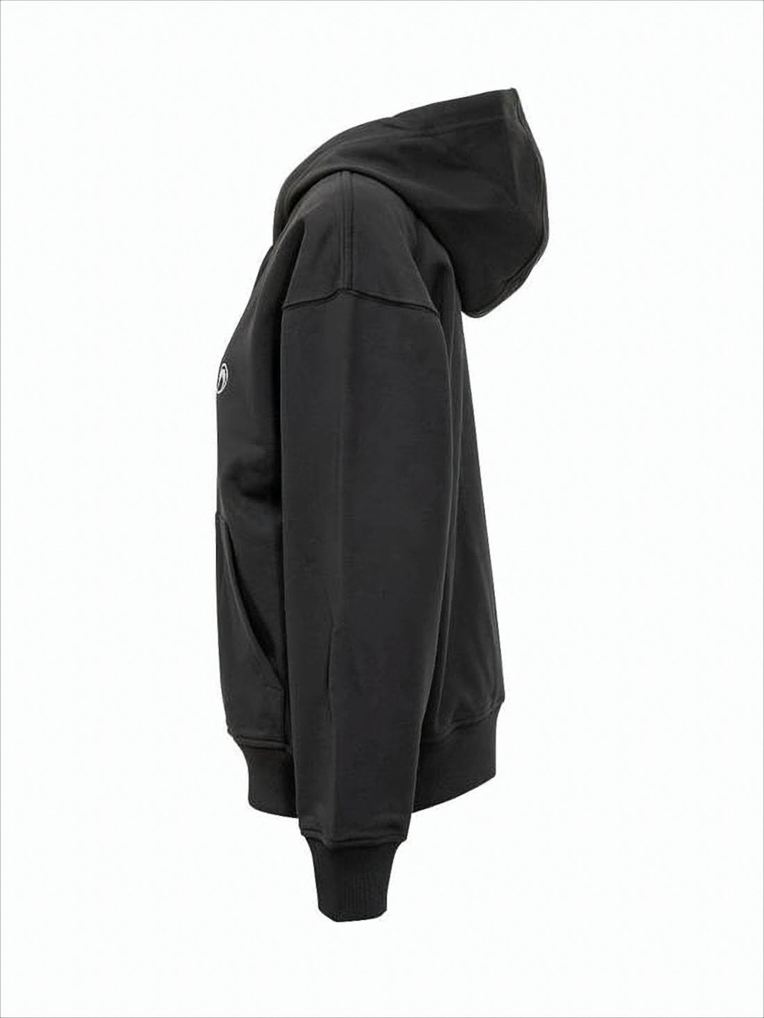 Marine Serre Black Hoodie with Drawstring Hood