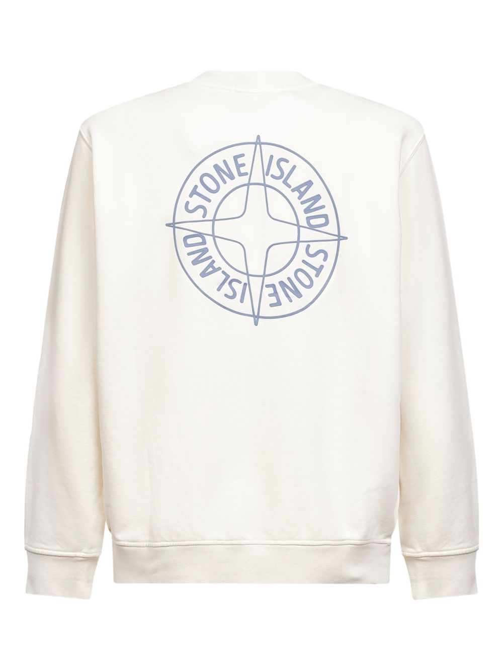 Oversized White Sweatshirt With Embossed Compass Logo
