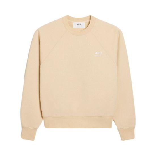 Long-Sleeved Crew Neck Sweatshirt with Ribbed Cuffs