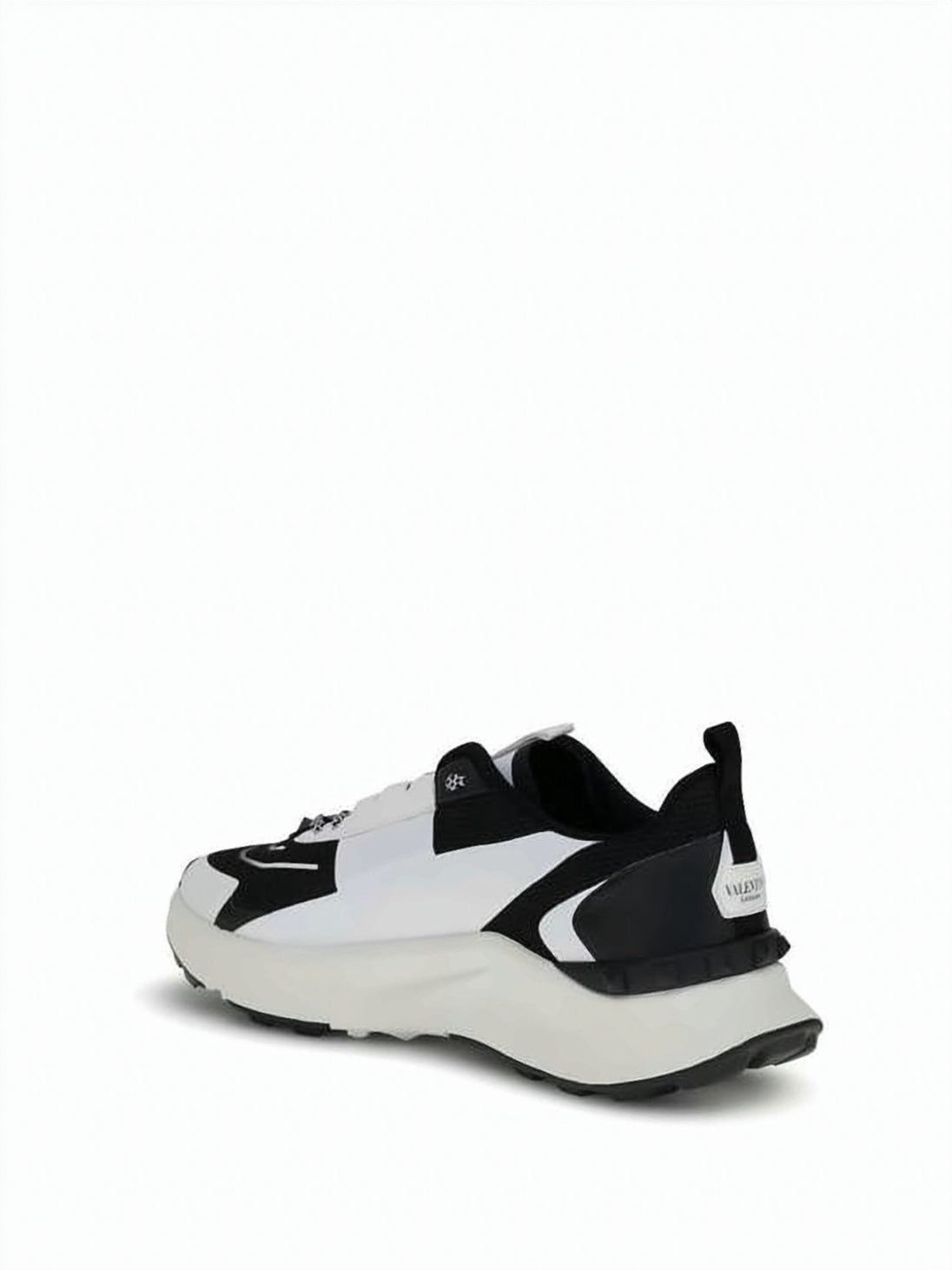 Dynamic Black And White Pattern Calf Leather Sneakers