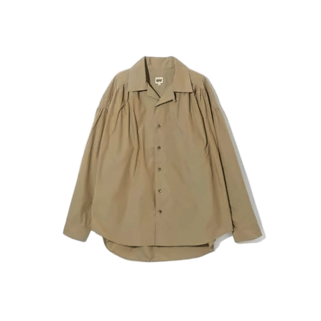 Long-Sleeve Relaxed-Fit Shirt With Gathered Shoulders