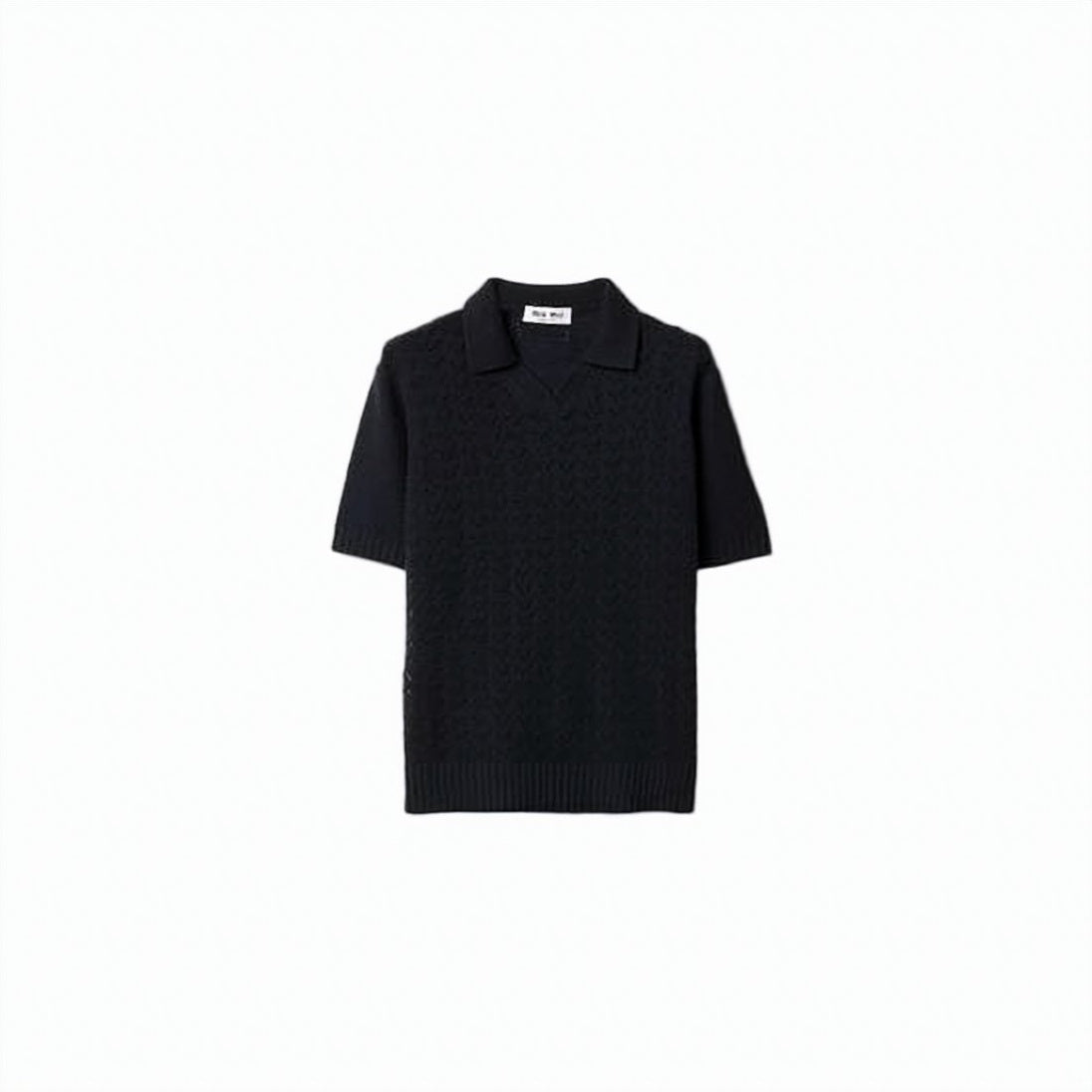 Textured Knit Cashmere Polo Shirt