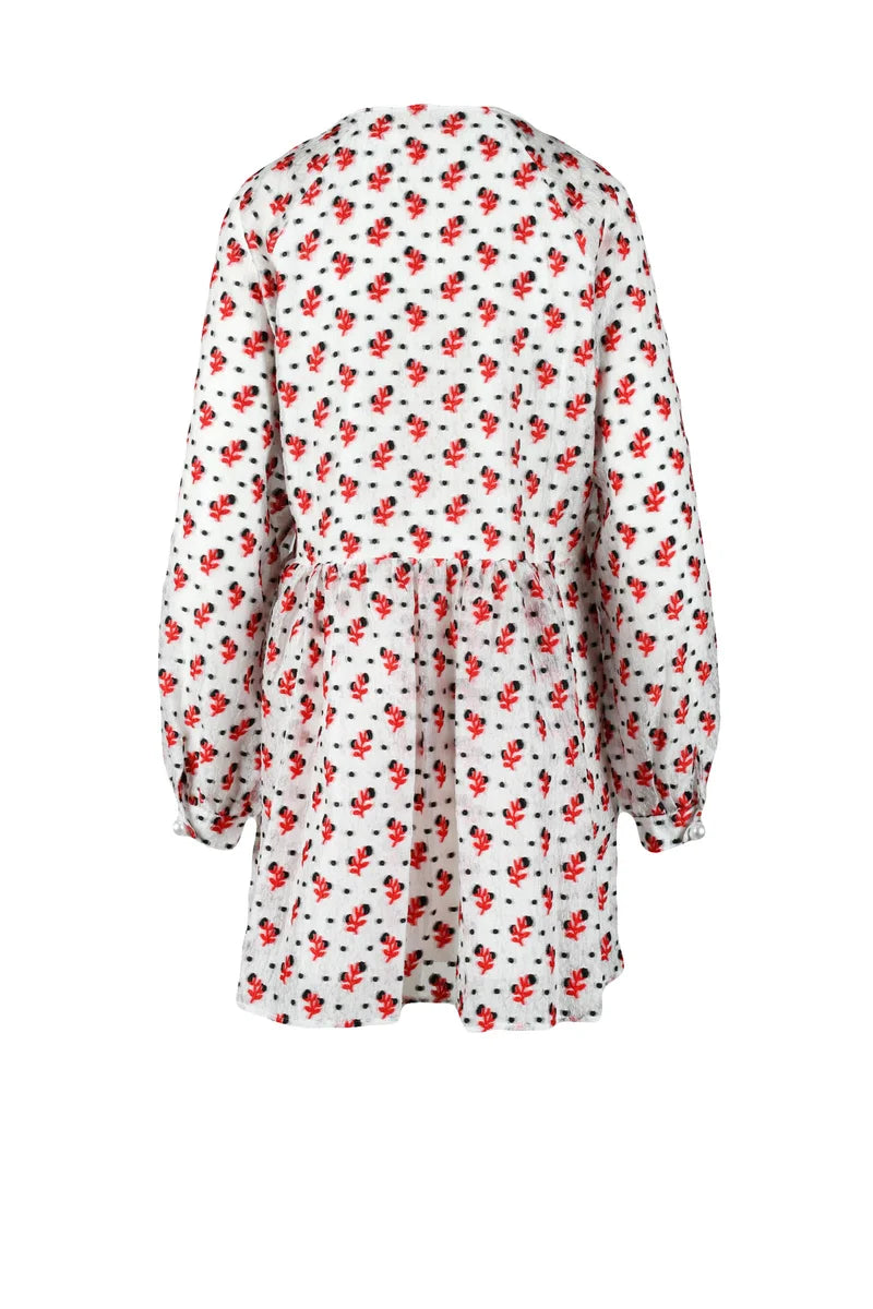 Polyester Polyamide Dress - White/Red
