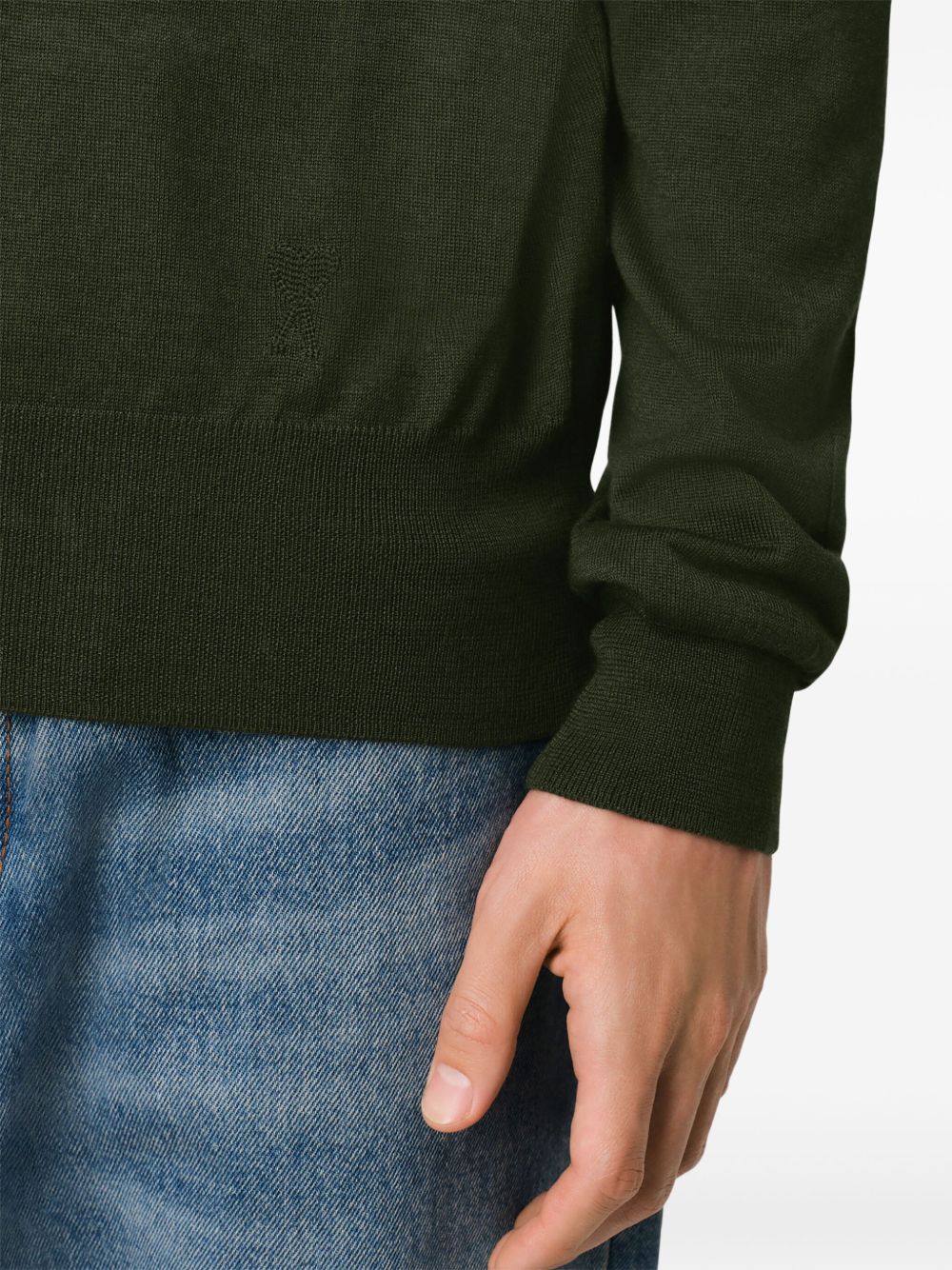 Moss Green V-Neck Sweatshirt