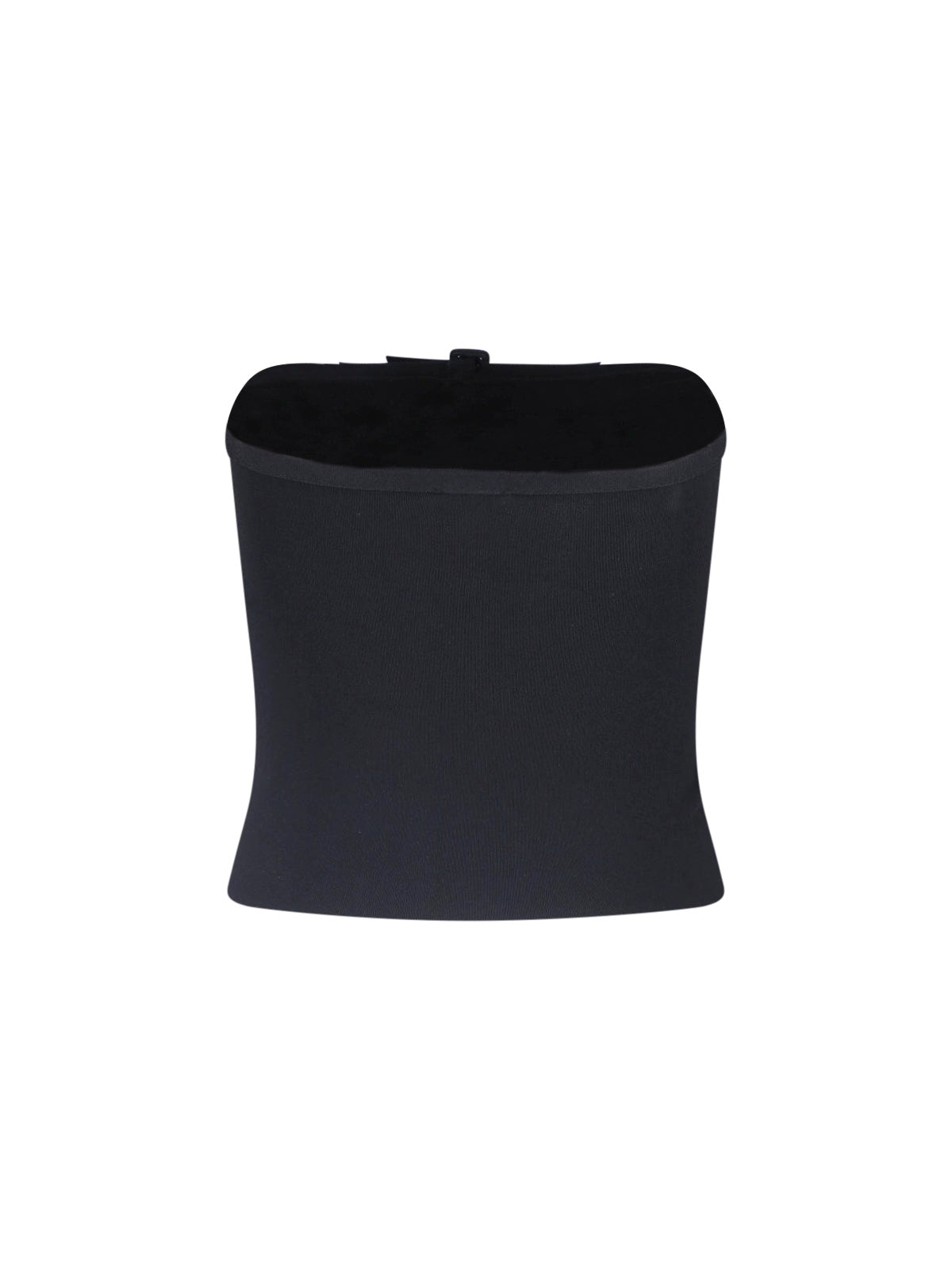 Black Buckle Knit Bustier Top
