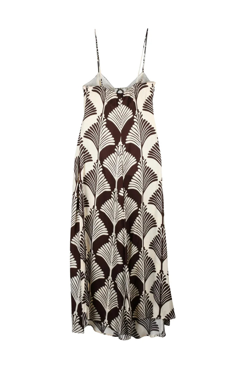 Long Dress Viscose - Brown/Beige