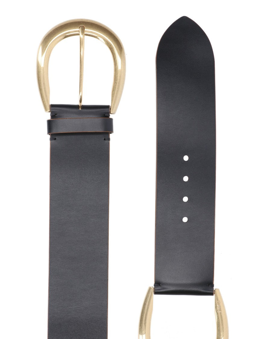 Leather Belt With Buckle – Black