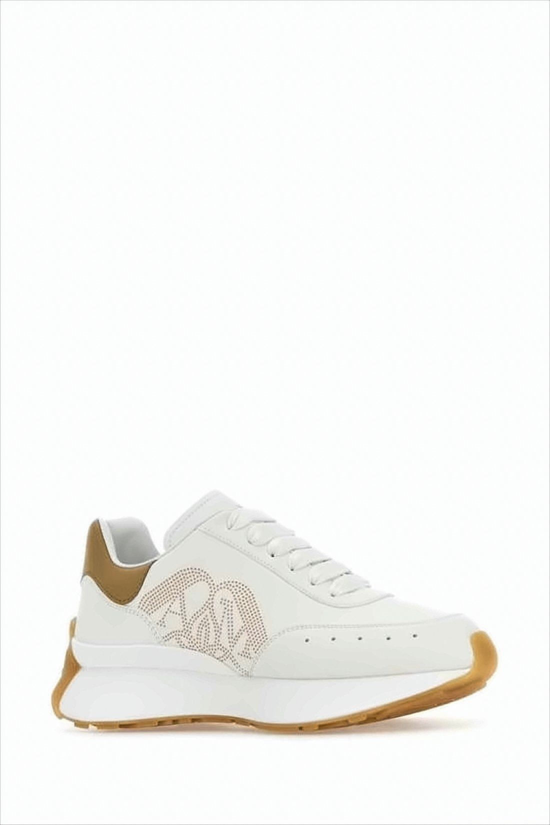 Smooth Leather Sneaker with Perforated Detailing