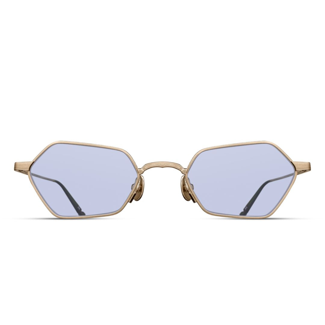 M3138.Sg Geometric Hexagonal Sunglasses with Light Blue Lenses