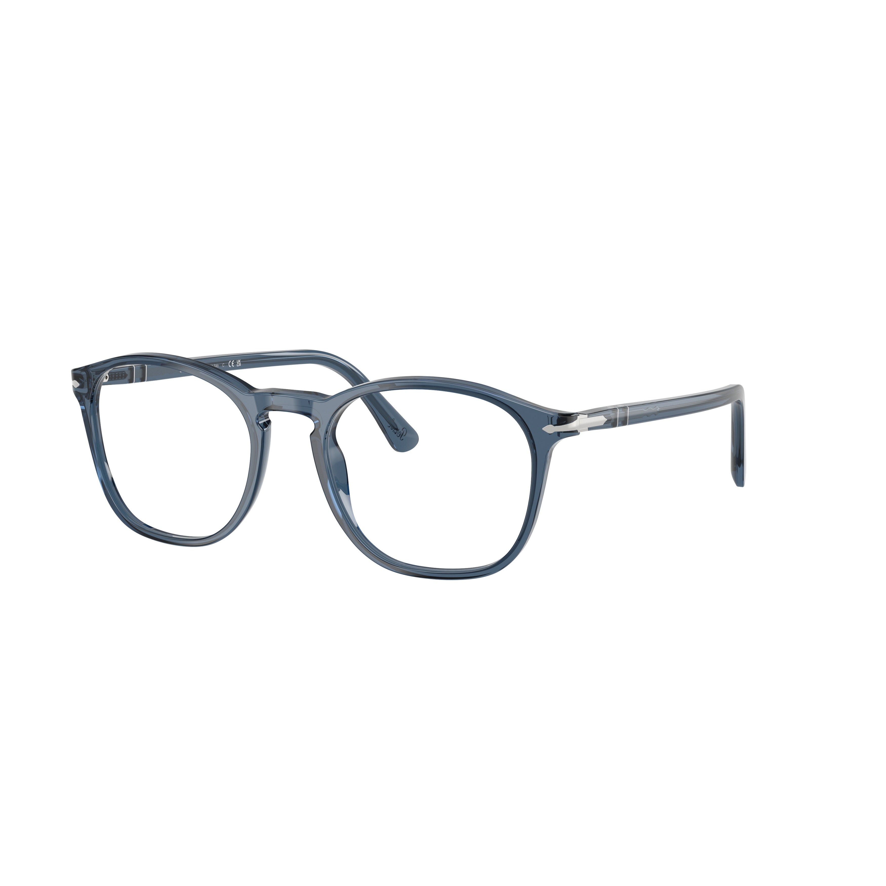 0po3007vm Translucent Blue Acetate Eyeglasses with Keyhole Bridge
