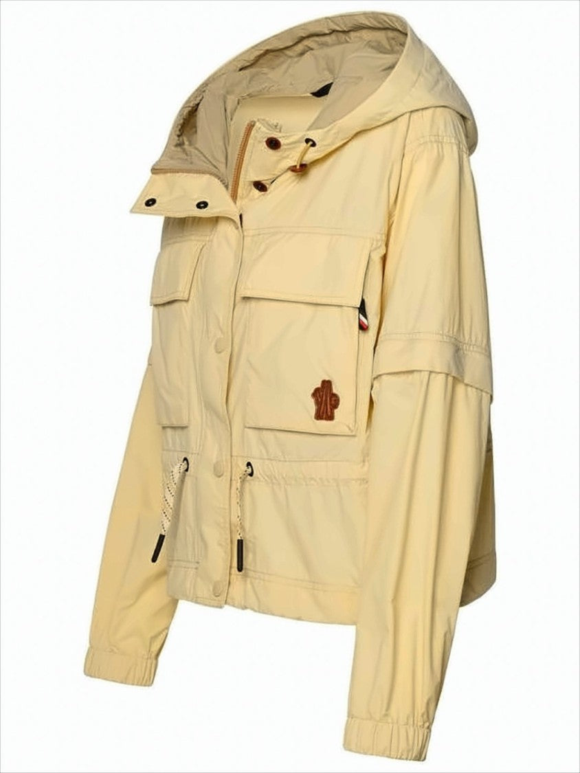 Cropped Hooded Jacket with Flap Pockets