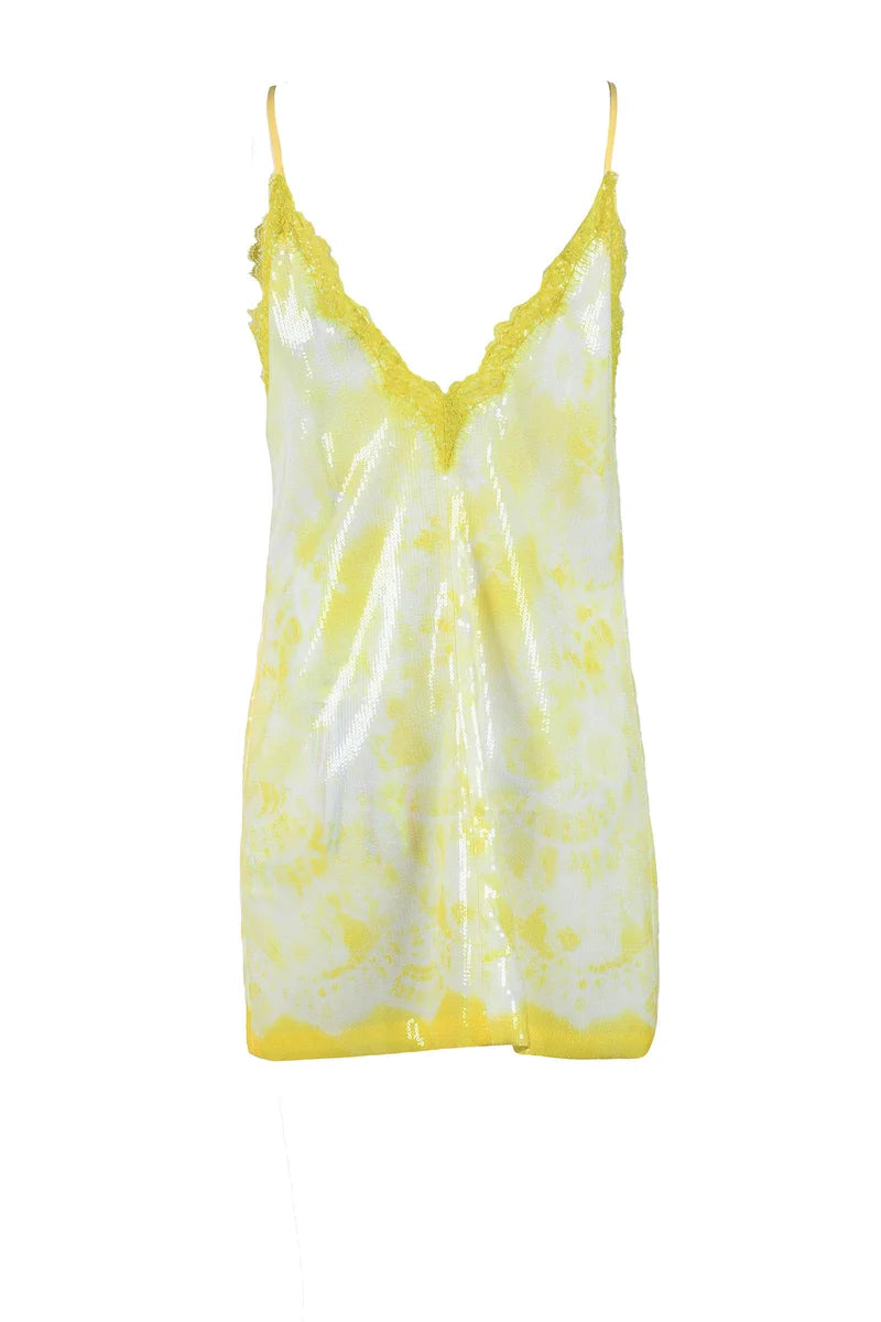 Sequin Sheath Dress - Yellow