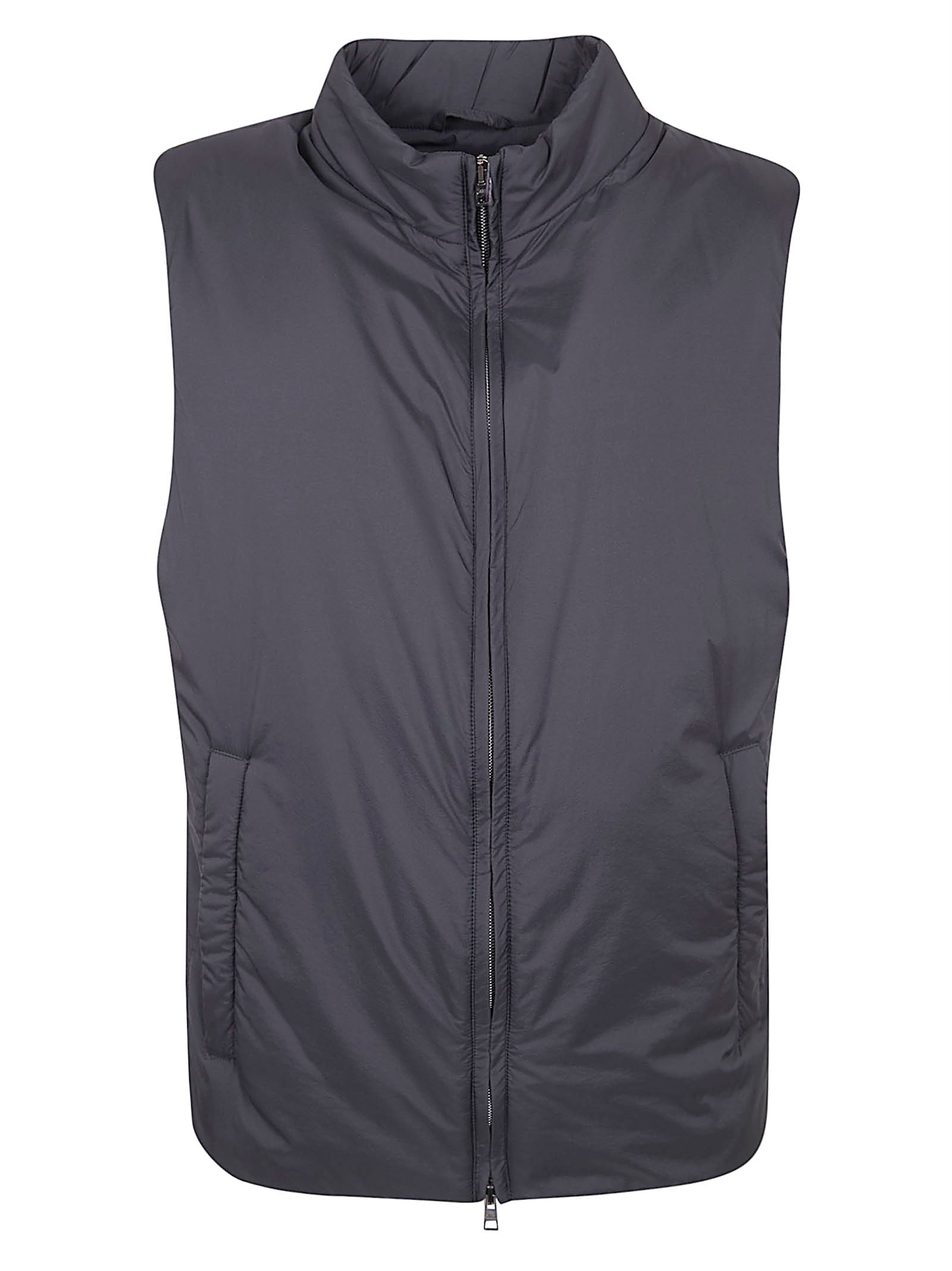 Padded Blue Waistcoat with High Collar