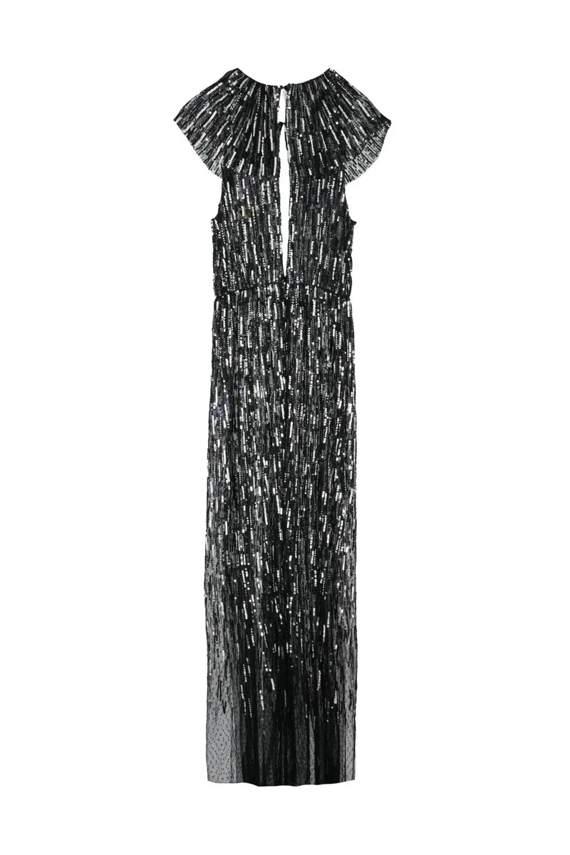 Maxi Dress with All-Over Sequins