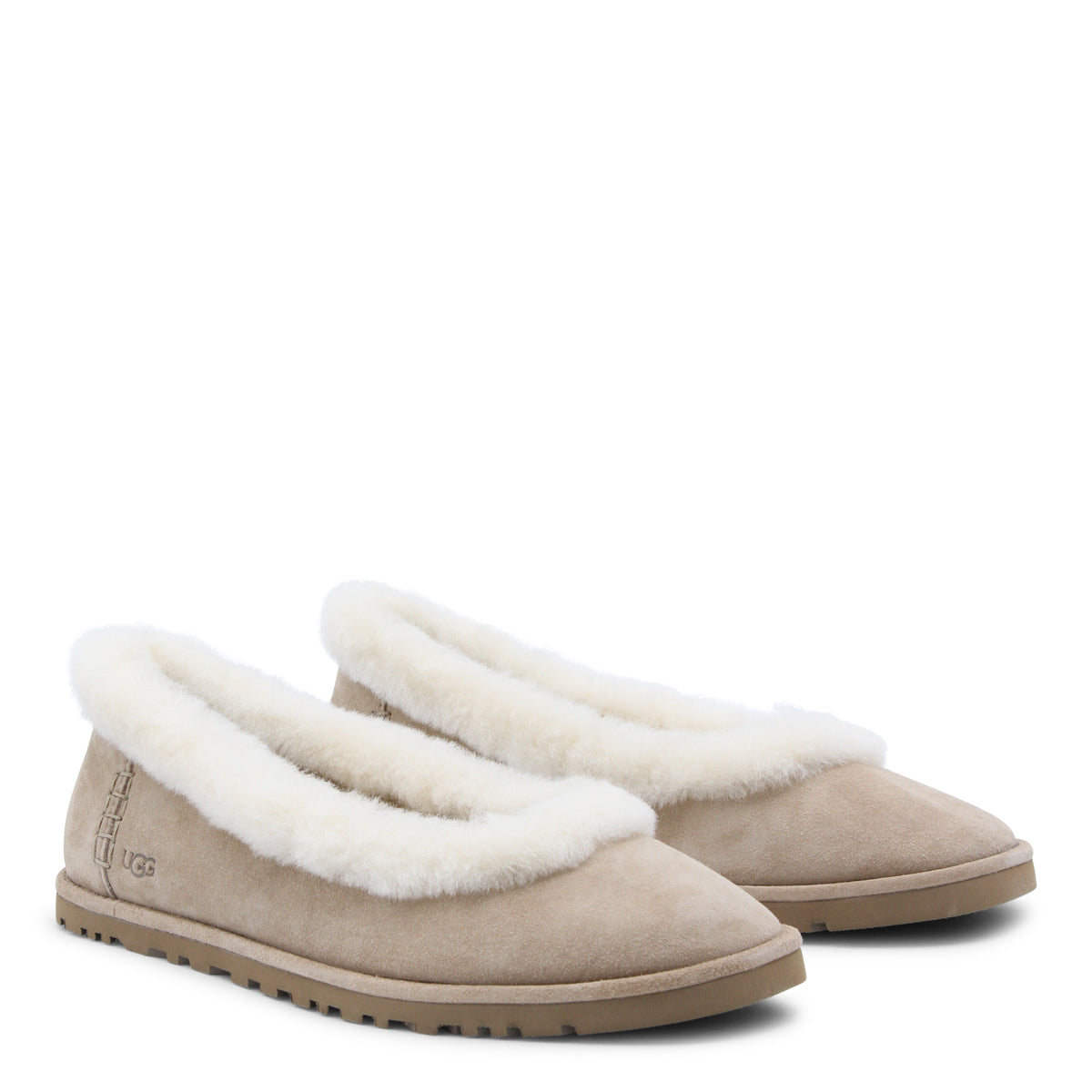 Beige Suede Flats