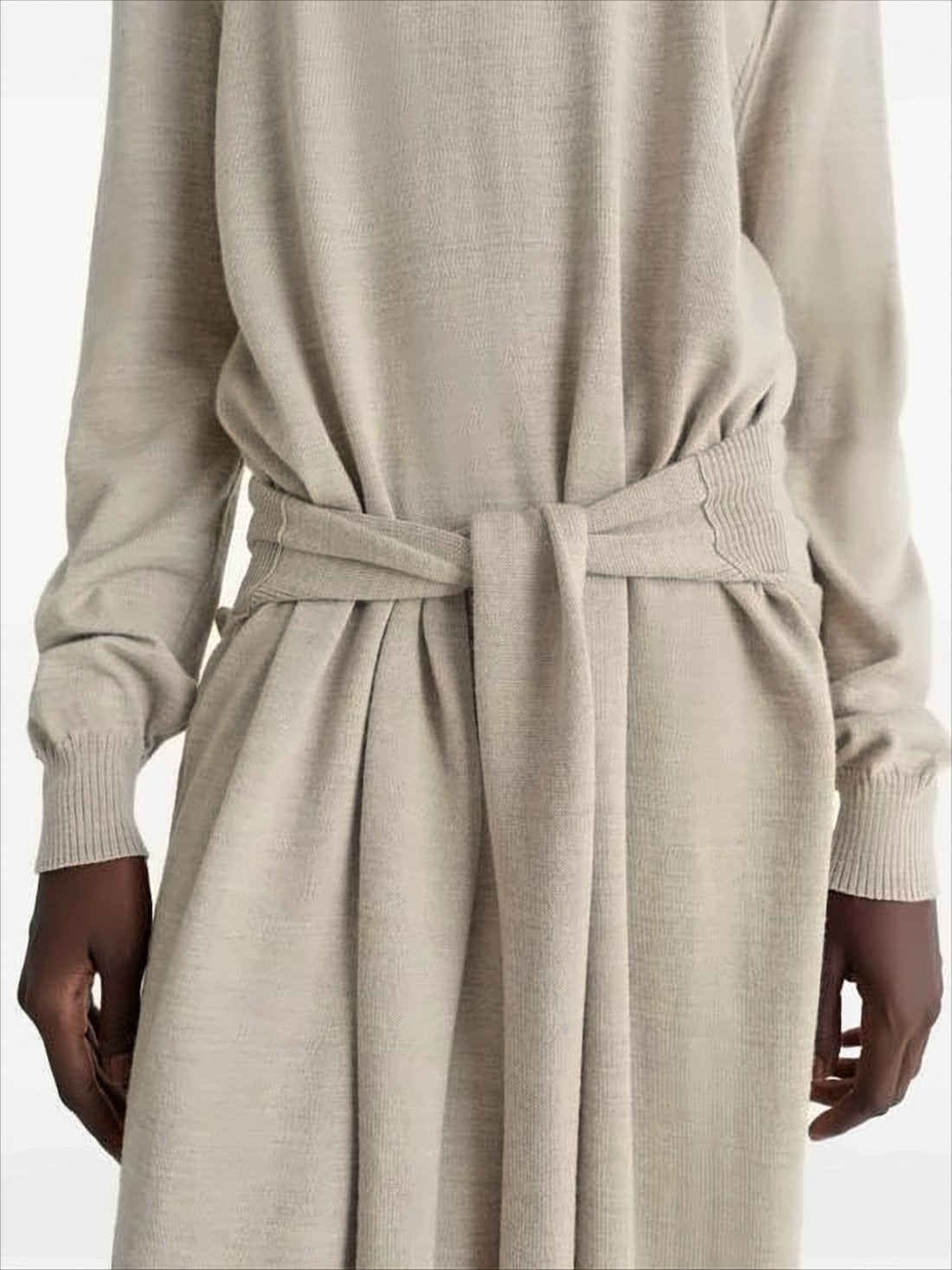 Merino Blend Midi Dress With Turtleneck