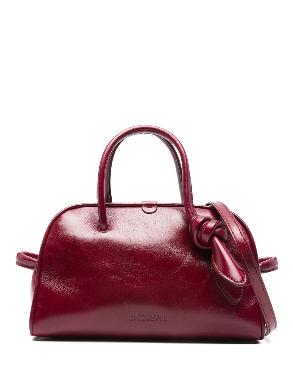 Curved Silhouette Burgundy Top Handle Handbag