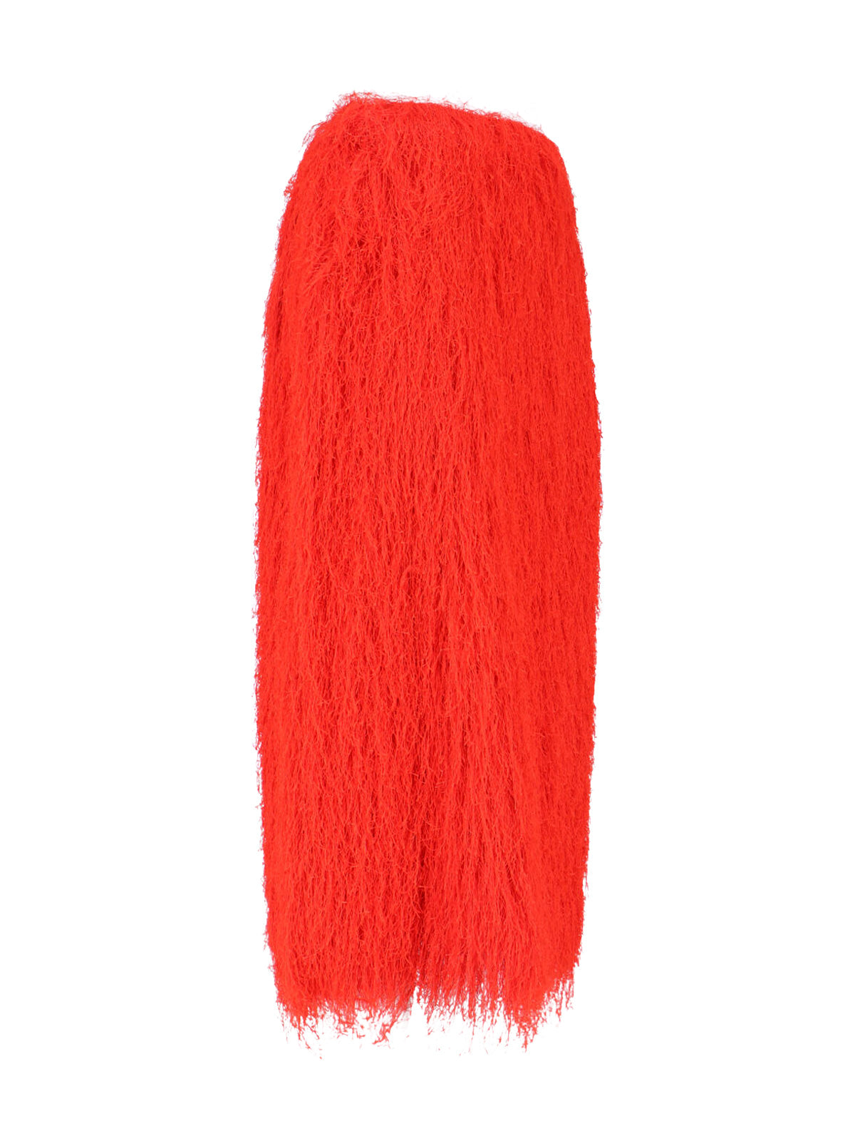 Red Sokna Fringe Textured Midi Skirt