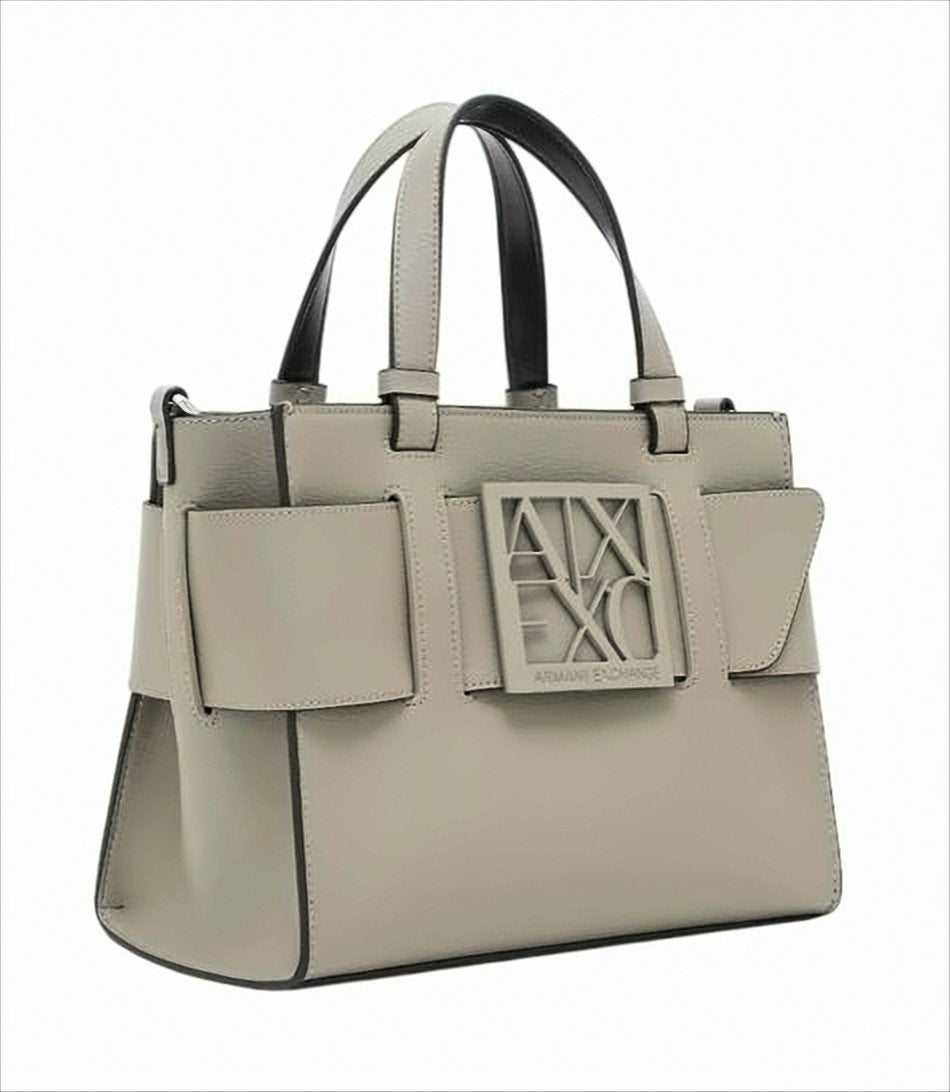Medium Structured Tote Bag With Logo Buckle