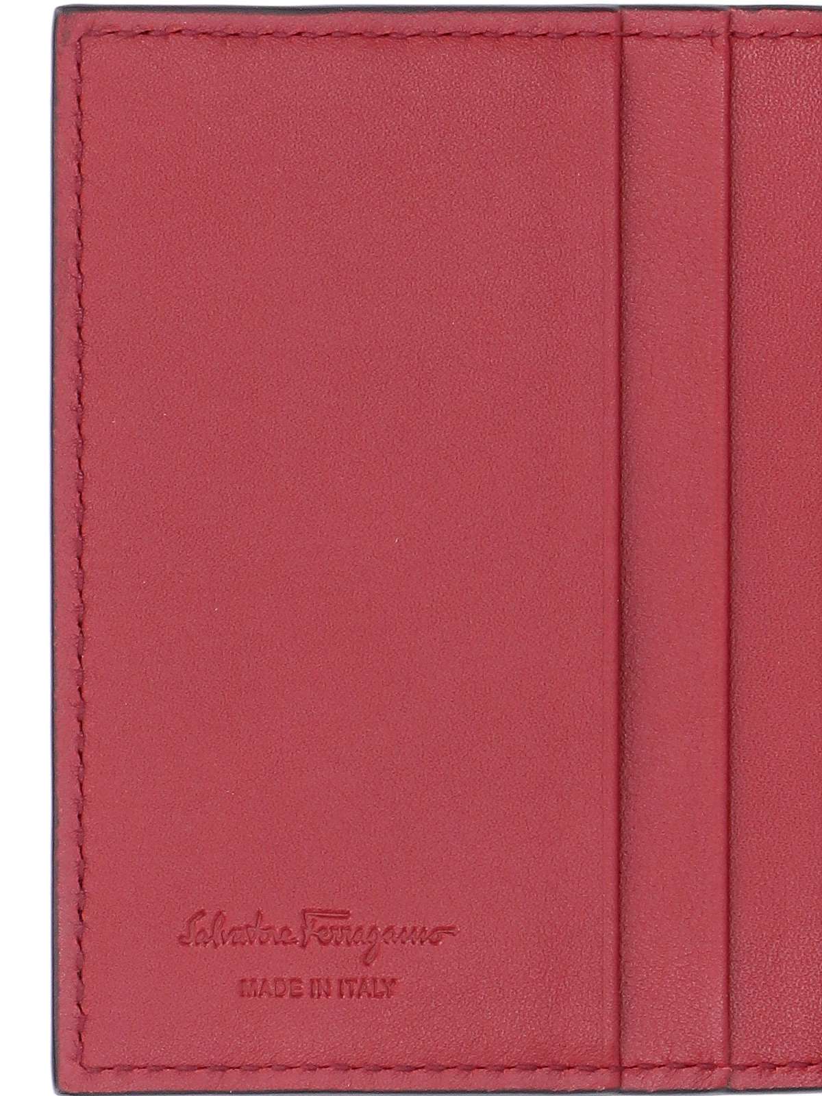 'Gancini' Bi-Fold Wallet – Black & Red