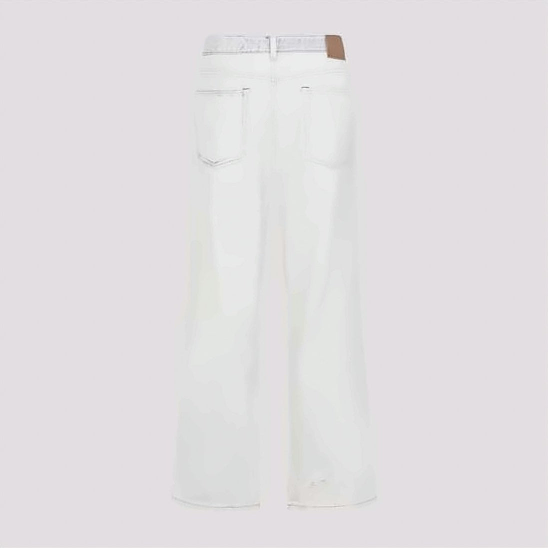 Digital Aurora Print Straight Leg Jeans With Distressed Details