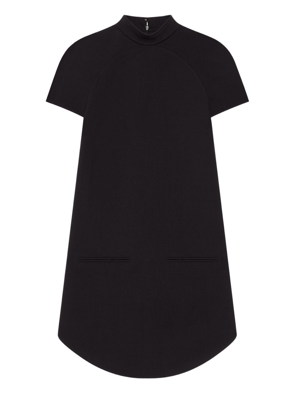Funnel Neck Black Mini Dress