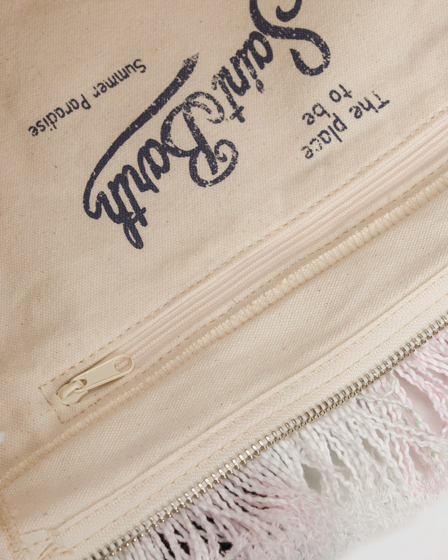 Spacious Vertical Striped Tote Bag with Embroidered Accent