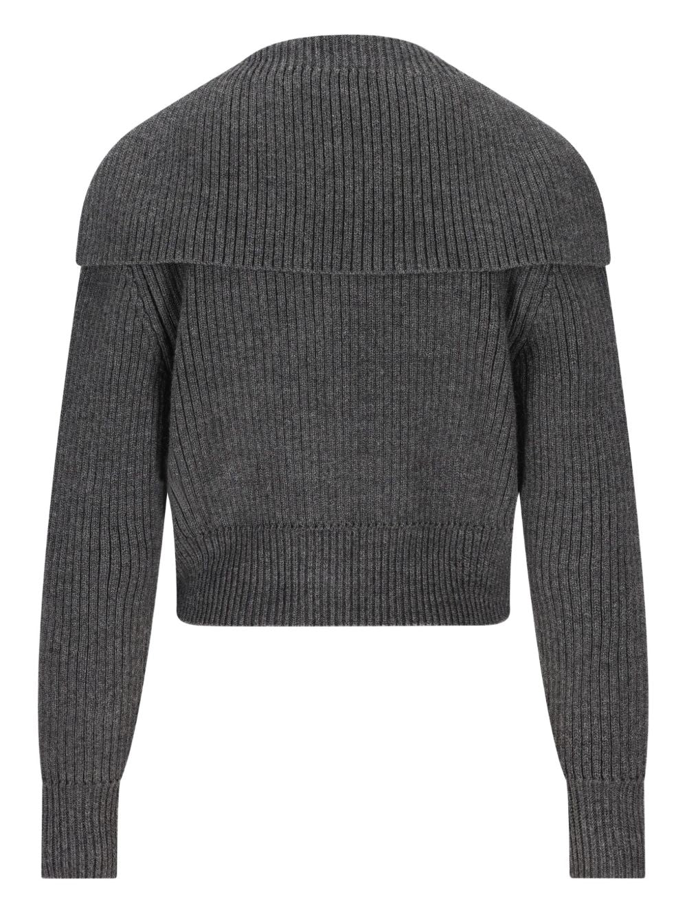 Cropped Grey Knit Sweater