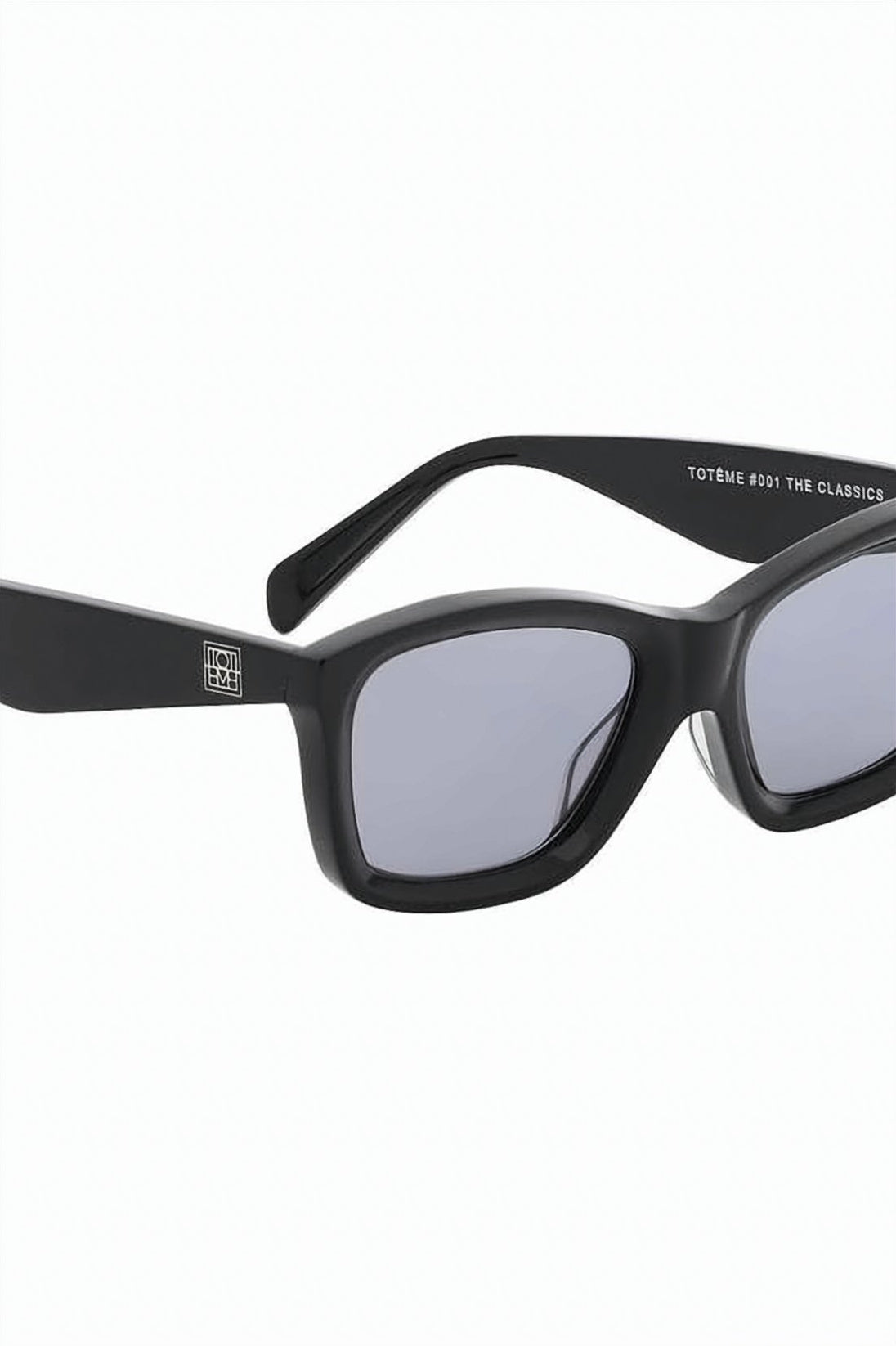 Rectangular Acetate Sunglasses with Glossy Finish and Logo Detail