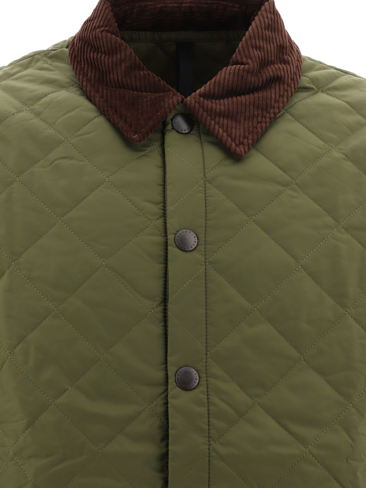 Quilted Barbour Jacket with Classic Collar and Button Closure